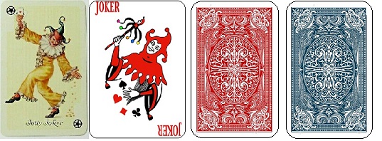 Joker kártyák és francia kártya hátlapok